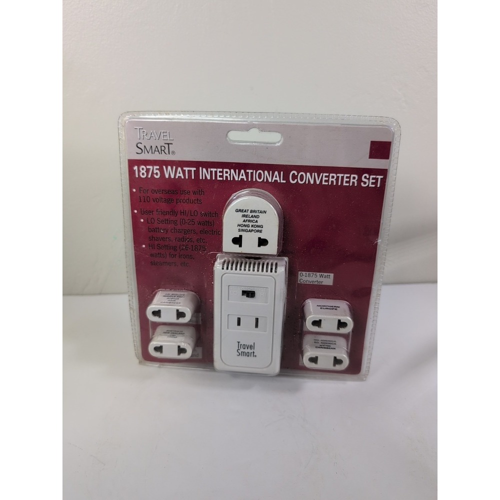 Travel Smart  International Converter Set 1875 Watt 6 pc Set For Overseas Travel